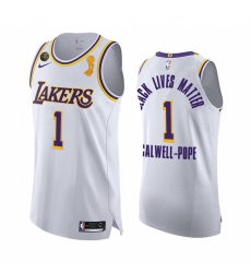 Los Angeles Lakers 2020 NBA Finals Champions Kentavious Caldwell-Pope White BLM Jersey Association Los Angeles Lakers 2020 NBA Finals Champions Kentavious Caldwell-Pope White BLM Jersey Association