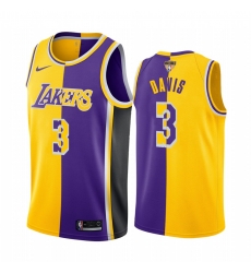 Los Angeles Lakers Anthony Davis 2020 NBA Finals Bound Gold Purple Jersey Split Special Edition Los Angeles Lakers Anthony Davis 2020 NBA Finals Bound Gold Purple Jersey Split Special Edition