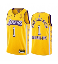 Los Angeles Lakers Kentavious Caldwell-Pope 2020 NBA Finals Champions Jersey Gold BLM Los Angeles Lakers Kentavious Caldwell-Pope 2020 NBA Finals Champions Jersey Gold BLM