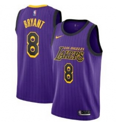 Men Lakers 8 Kobe Bryant Purple strips Nike City Edition Swingman Jersey Men Lakers 8 Kobe Bryant Purple strips Nike City Edition Swingman Jersey