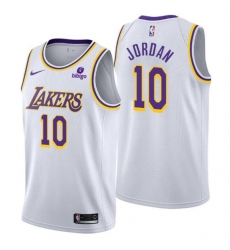 Men Los Angeles Lakers 10 Deandre Jordan White Stitched Jersey Men Los Angeles Lakers 10 Deandre Jordan White Stitched Jersey