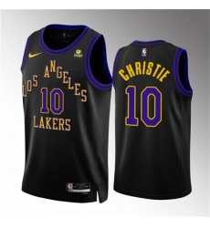 Men Los Angeles Lakers 10 Max Christie Black 2023 24 City Edition Stitched Basketball Jersey Men Los Angeles Lakers 10 Max Christie Black 2023 24 City Edition Stitched Basketball Jersey