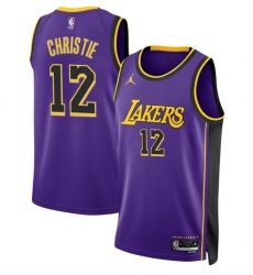 Men Los Angeles Lakers 12 Max Christie Purple 2024 Statement Edition Stitched Basketball Jersey Men Los Angeles Lakers 12 Max Christie Purple 2024 Statement Edition Stitched Basketball Jersey