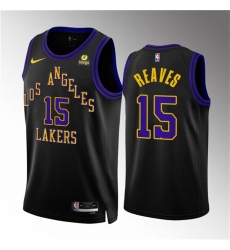 Men Los Angeles Lakers 15 Austin Reaves Black 2023 24 City Edition Stitched Basketball Jersey Men Los Angeles Lakers 15 Austin Reaves Black 2023 24 City Edition Stitched Basketball Jersey