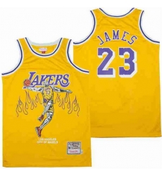 Men Los Angeles Lakers 23 LeBron James yellow skeleton Stitched Jerseys Men Los Angeles Lakers 23 LeBron James yellow skeleton Stitched Jerseys