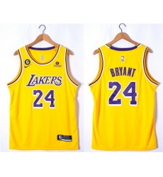 Men Los Angeles Lakers 24 Kobe Bryant Yellow With NO 6 Patch Stitched Basketball Jersey Men Los Angeles Lakers 24 Kobe Bryant Yellow With NO 6 Patch Stitched Basketball Jersey