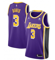 Men Los Angeles Lakers 3 Anthony Davis Purple 75th Anniversary Stitched Jersey Men Los Angeles Lakers 3 Anthony Davis Purple 75th Anniversary Stitched Jersey