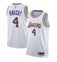 Men Los Angeles Lakers 4 Dalton Knecht White 2024 Draft Association Edition Stitched Basketball Jersey Men Los Angeles Lakers 4 Dalton Knecht White 2024 Draft Association Edition Stitched Basketball Jersey
