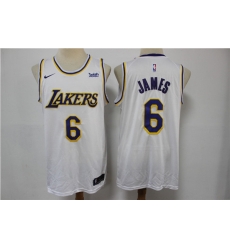 Men Los Angeles Lakers 6 LeBron James White Stitched Basketball Jersey Men Los Angeles Lakers 6 LeBron James White Stitched Basketball Jersey