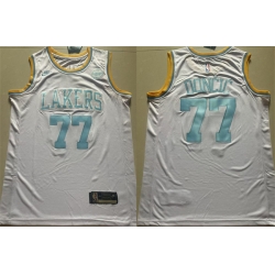 Men Los Angeles Lakers 77 Luka Doncic White 2025 Classic Edition Stitched Basketball Jersey