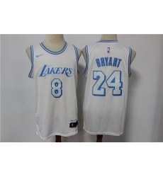 Men Los Angeles Lakers 8 24 Kobe Bryant White NEW 2021 Nike City Edition Stitched Jersey Men Los Angeles Lakers 8 24 Kobe Bryant White NEW 2021 Nike City Edition Stitched Jersey
