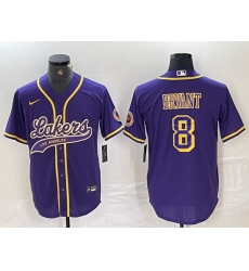 Men Los Angeles Lakers 8 Kobe Bryant Purple Cool Base Stitched Baseball Jersey 6 Men Los Angeles Lakers 8 Kobe Bryant Purple Cool Base Stitched Baseball Jersey 6