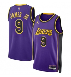 Men Los Angeles Lakers 9 Bronny James Jr Purple 2024 Draft Statement Edition Stitched Basketball Jersey Men Los Angeles Lakers 9 Bronny James Jr Purple 2024 Draft Statement Edition Stitched Basketball Jersey