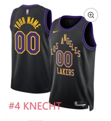 Men Los Angeles Lakers Dalton Knecht #4 black Swingman City Edition jersey Men Los Angeles Lakers Dalton Knecht #4 black Swingman City Edition jersey