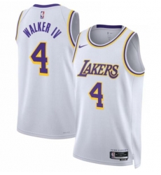 Men Los Angeles Lakers Lonnie Walker IV 4 White Stitched Basketball Jerseys Men Los Angeles Lakers Lonnie Walker IV 4 White Stitched Basketball Jerseys