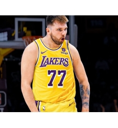 Men Los Angeles Lakers Luka Doncic #77 Gold Stitched NBA Jersey Men Los Angeles Lakers Luka Doncic #77 Gold Stitched NBA Jersey
