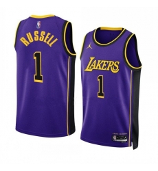 Men's Los Angeles Lakers #1 D’Angelo Russell Purple Stitched Basketball Jersey Men's Los Angeles Lakers #1 D’Angelo Russell Purple Stitched Basketball Jersey