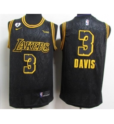 Men's Los Angeles Lakers #3 Anthony Davis 2020 Black City Edition With GiGi Patch Stitched NBA Jersey Men's Los Angeles Lakers #3 Anthony Davis 2020 Black City Edition With GiGi Patch Stitched NBA Jersey