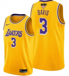 Men's Los Angeles Lakers #3 Anthony Davis 2020 Yellow Finals Stitched NBA Jersey Men's Los Angeles Lakers #3 Anthony Davis 2020 Yellow Finals Stitched NBA Jersey