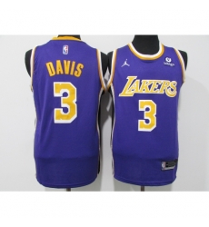Men's Los Angeles Lakers #3 Anthony Davis Purple 75th Anniversary Stitched Basketball Jersey Men's Los Angeles Lakers #3 Anthony Davis Purple 75th Anniversary Stitched Basketball Jersey