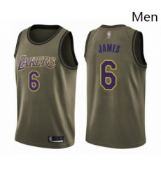 Mens Los Angeles Lakers 6 LeBron James Swingman Green Salute to Service Basketball Jersey Mens Los Angeles Lakers 6 LeBron James Swingman Green Salute to Service Basketball Jersey