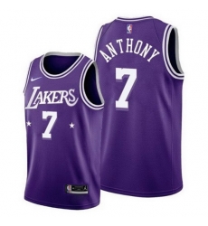 Men's Los Angeles Lakers #7 Carmelo Anthony 2021 22 City Edition Purple Stitched Jersey Men's Los Angeles Lakers #7 Carmelo Anthony 2021 22 City Edition Purple Stitched Jersey