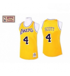 Mens Mitchell and Ness Los Angeles Lakers 4 Byron Scott Swingman Gold Throwback NBA Jersey Mens Mitchell and Ness Los Angeles Lakers 4 Byron Scott Swingman Gold Throwback NBA Jersey
