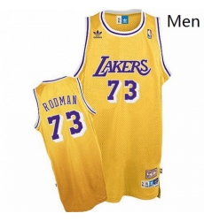 Mens Mitchell and Ness Los Angeles Lakers 73 Dennis Rodman Swingman Gold Throwback NBA Jersey Mens Mitchell and Ness Los Angeles Lakers 73 Dennis Rodman Swingman Gold Throwback NBA Jersey