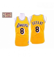 Mens Mitchell and Ness Los Angeles Lakers 8 Kobe Bryant Swingman Gold Throwback NBA Jersey Mens Mitchell and Ness Los Angeles Lakers 8 Kobe Bryant Swingman Gold Throwback NBA Jersey