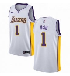 Mens Nike Los Angeles Lakers 1 JaVale McGee Authentic White NBA Jersey Association Edition Mens Nike Los Angeles Lakers 1 JaVale McGee Authentic White NBA Jersey Association Edition