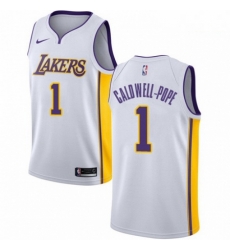Mens Nike Los Angeles Lakers 1 Kentavious Caldwell Pope Authentic White NBA Jersey Association Edition Mens Nike Los Angeles Lakers 1 Kentavious Caldwell Pope Authentic White NBA Jersey Association Edition