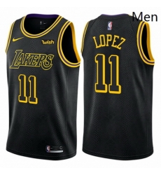 Mens Nike Los Angeles Lakers 11 Brook Lopez Swingman Black City Edition NBA Jersey Mens Nike Los Angeles Lakers 11 Brook Lopez Swingman Black City Edition NBA Jersey