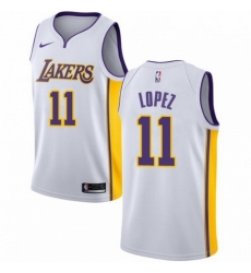 Mens Nike Los Angeles Lakers 11 Brook Lopez Swingman White NBA Jersey Association Edition Mens Nike Los Angeles Lakers 11 Brook Lopez Swingman White NBA Jersey Association Edition