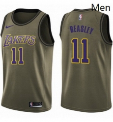 Mens Nike Los Angeles Lakers 11 Michael Beasley Swingman Green Salute to Service NBA Jersey Mens Nike Los Angeles Lakers 11 Michael Beasley Swingman Green Salute to Service NBA Jersey