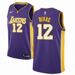 Mens Nike Los Angeles Lakers 12 Vlade Divac Authentic Purple NBA Jersey Icon Edition