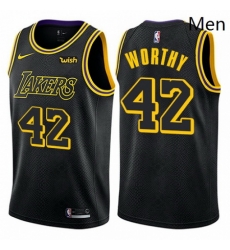 Mens Nike Los Angeles Lakers 42 James Worthy Authentic Black City Edition NBA Jersey Mens Nike Los Angeles Lakers 42 James Worthy Authentic Black City Edition NBA Jersey