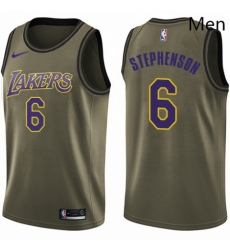 Mens Nike Los Angeles Lakers 6 Lance Stephenson Swingman Green Salute to Service NBA Jersey Mens Nike Los Angeles Lakers 6 Lance Stephenson Swingman Green Salute to Service NBA Jersey