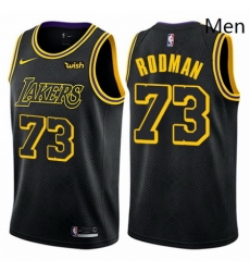 Mens Nike Los Angeles Lakers 73 Dennis Rodman Authentic Black City Edition NBA Jersey Mens Nike Los Angeles Lakers 73 Dennis Rodman Authentic Black City Edition NBA Jersey