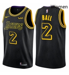Womens Nike Los Angeles Lakers 2 Lonzo Ball Swingman Black NBA Jersey City Edition Womens Nike Los Angeles Lakers 2 Lonzo Ball Swingman Black NBA Jersey City Edition