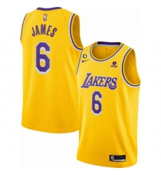 Toddler Los Angeles Lakers 6 LeBron James Yellow No 6 Patch Stitched Basketball Jersey Toddler Los Angeles Lakers 6 LeBron James Yellow No 6 Patch Stitched Basketball Jersey