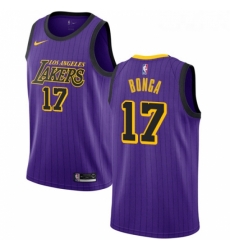 Youth Nike Los Angeles Lakers 17 Isaac Bonga Swingman Purple NBA Jersey City Edition 