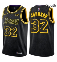 Youth Nike Los Angeles Lakers 32 Magic Johnson Swingman Black NBA Jersey City Edition Youth Nike Los Angeles Lakers 32 Magic Johnson Swingman Black NBA Jersey City Edition