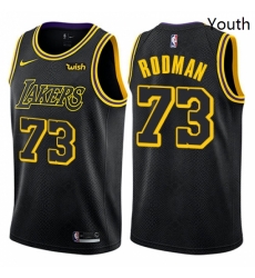 Youth Nike Los Angeles Lakers 73 Dennis Rodman Swingman Black NBA Jersey City Edition Youth Nike Los Angeles Lakers 73 Dennis Rodman Swingman Black NBA Jersey City Edition