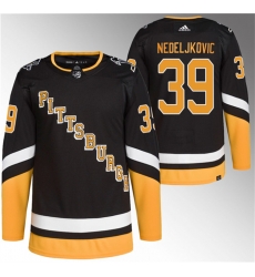 Men Pittsburgh Penguins 39 Alex Nedeljkovic Black 2021 22 Alternate Primegreen Stitched Jersey Men Pittsburgh Penguins 39 Alex Nedeljkovic Black 2021 22 Alternate Primegreen Stitched Jersey