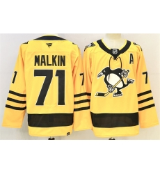 Men Pittsburgh Penguins 71 Evgeni Malkin Gold 2025 26 With A Patch Alternate Stitched Hockey Jersey Men Pittsburgh Penguins 71 Evgeni Malkin Gold 2025 26 With A Patch Alternate Stitched Hockey Jersey