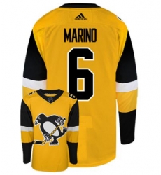Men u2019s Pittsburgh Penguins 6 Marino Gold Authentic Stitched Hockey Jersey Men u2019s Pittsburgh Penguins 6 Marino Gold Authentic Stitched Hockey Jersey
