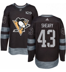 Mens Adidas Pittsburgh Penguins 43 Conor Sheary Authentic Black 1917 2017 100th Anniversary NHL Jersey Mens Adidas Pittsburgh Penguins 43 Conor Sheary Authentic Black 1917 2017 100th Anniversary NHL Jersey