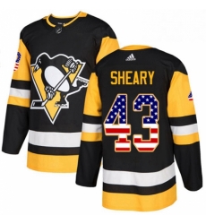 Mens Adidas Pittsburgh Penguins 43 Conor Sheary Authentic Black USA Flag Fashion NHL Jersey Mens Adidas Pittsburgh Penguins 43 Conor Sheary Authentic Black USA Flag Fashion NHL Jersey