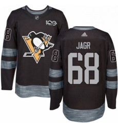 Mens Adidas Pittsburgh Penguins 68 Jaromir Jagr Authentic Black 1917 2017 100th Anniversary NHL Jersey Mens Adidas Pittsburgh Penguins 68 Jaromir Jagr Authentic Black 1917 2017 100th Anniversary NHL Jersey