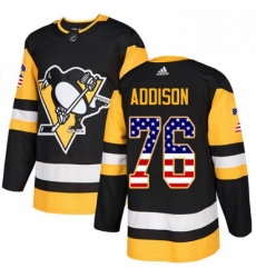 Mens Adidas Pittsburgh Penguins 76 Calen Addison Authentic Black USA Flag Fashion NHL Jersey Mens Adidas Pittsburgh Penguins 76 Calen Addison Authentic Black USA Flag Fashion NHL Jersey